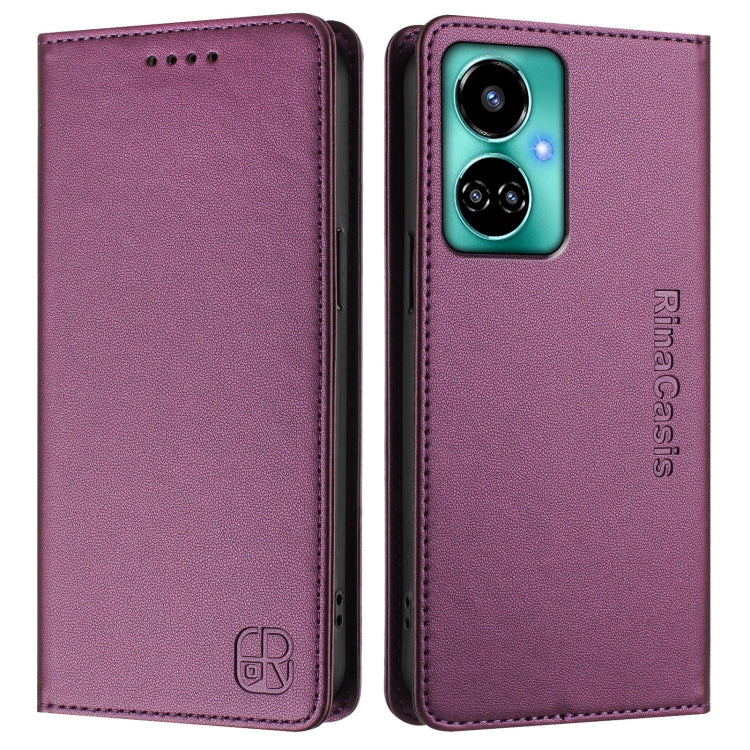 For Tecno Camon 19 / 19 Pro 5G RC01 Dual-Folded Magnetic Suction RFID Leather Phone Case