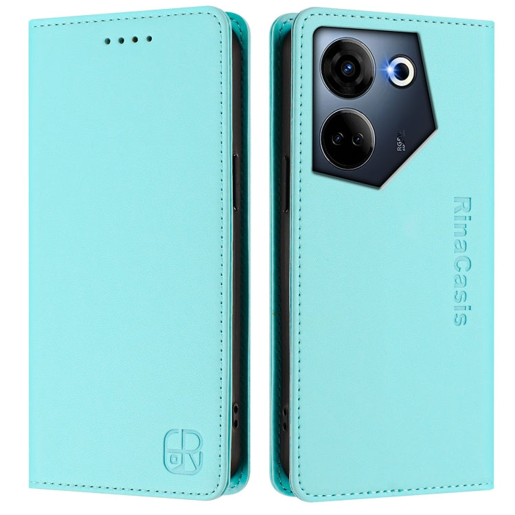 For Tecno Camon 20 4G / 20 Pro 4G RC01 Dual-Folded Magnetic Suction RFID Leather Phone Case