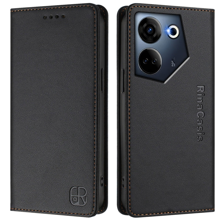For Tecno Camon 20 4G / 20 Pro 4G RC01 Dual-Folded Magnetic Suction RFID Leather Phone Case