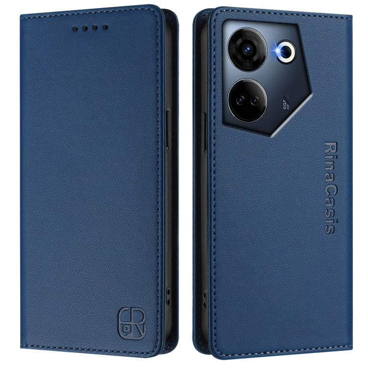 For Tecno Camon 20 4G / 20 Pro 4G RC01 Dual-Folded Magnetic Suction RFID Leather Phone Case