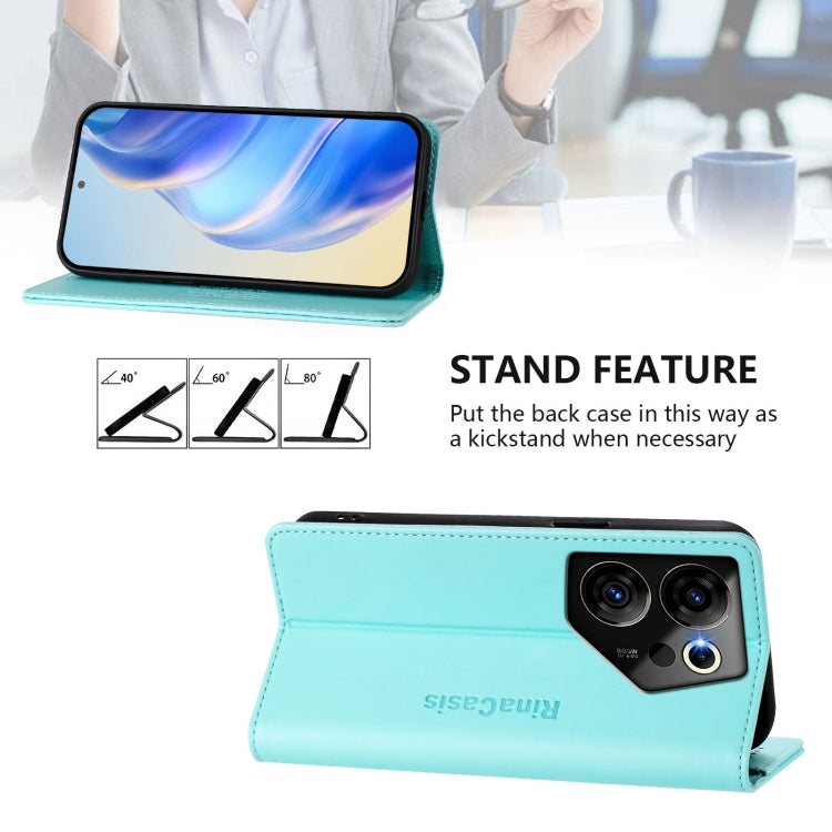 For Tecno Camon 20 Premier 5G RC01 Dual-Folded Magnetic Suction RFID Leather Phone Case