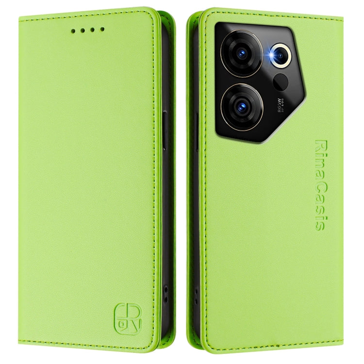 For Tecno Camon 20 Premier 5G RC01 Dual-Folded Magnetic Suction RFID Leather Phone Case