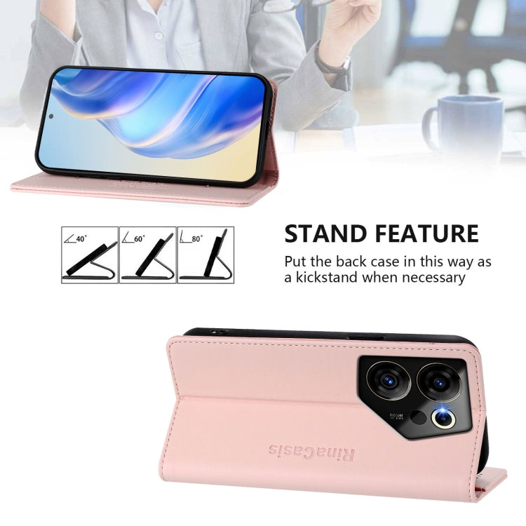 For Tecno Camon 20 Premier 5G RC01 Dual-Folded Magnetic Suction RFID Leather Phone Case