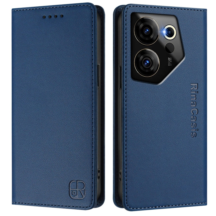 For Tecno Camon 20 Premier 5G RC01 Dual-Folded Magnetic Suction RFID Leather Phone Case