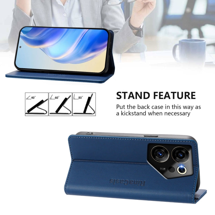 For Tecno Camon 20 Premier 5G RC01 Dual-Folded Magnetic Suction RFID Leather Phone Case