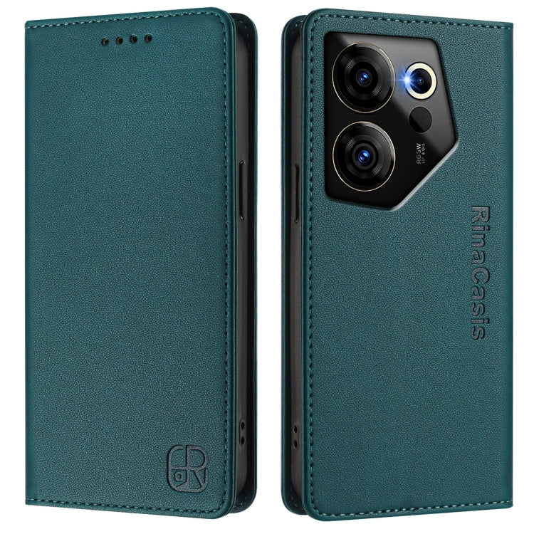 For Tecno Camon 20 Premier 5G RC01 Dual-Folded Magnetic Suction RFID Leather Phone Case