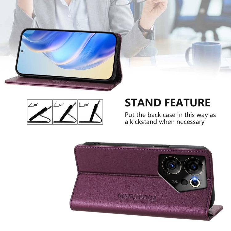 For Tecno Camon 20 Premier 5G RC01 Dual-Folded Magnetic Suction RFID Leather Phone Case