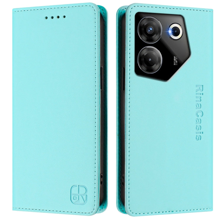 For Tecno Camon 20 Pro 5G RC01 Dual-Folded Magnetic Suction RFID Leather Phone Case