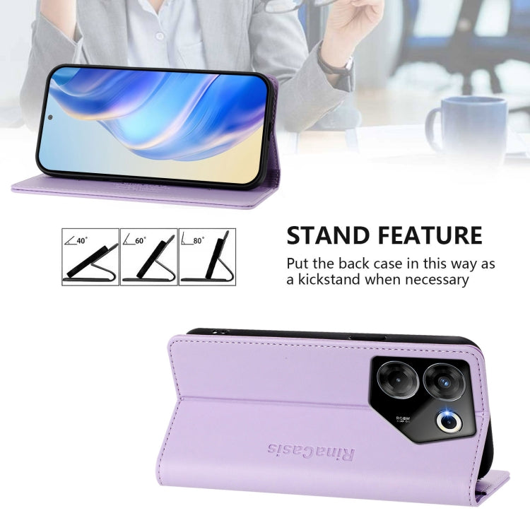 For Tecno Camon 20 Pro 5G RC01 Dual-Folded Magnetic Suction RFID Leather Phone Case