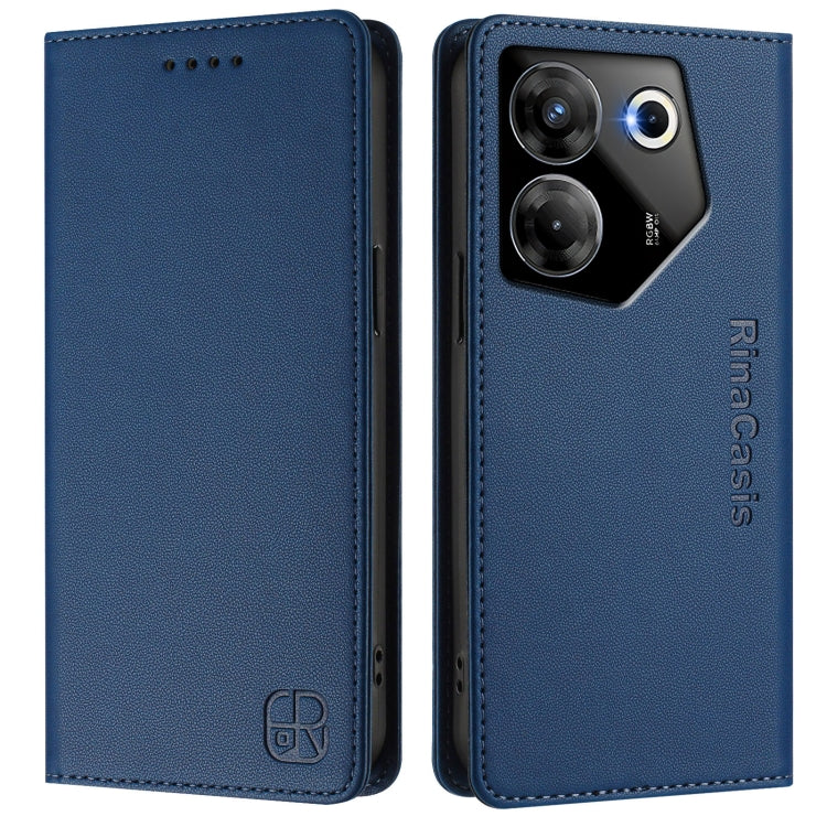 For Tecno Camon 20 Pro 5G RC01 Dual-Folded Magnetic Suction RFID Leather Phone Case