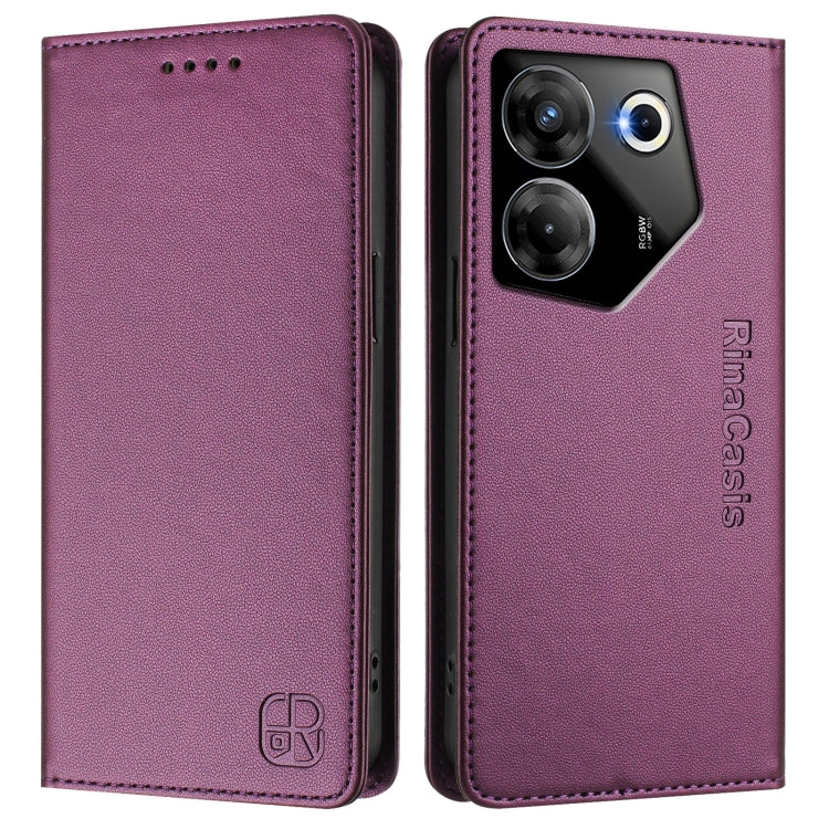 For Tecno Camon 20 Pro 5G RC01 Dual-Folded Magnetic Suction RFID Leather Phone Case