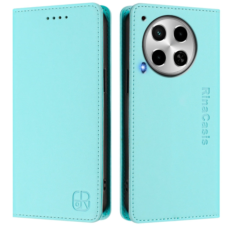 For Tecno Camon 30 4G / 5G RC01 Dual-Folded Magnetic Suction RFID Leather Phone Case