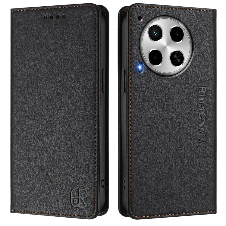 For Tecno Camon 30 4G / 5G RC01 Dual-Folded Magnetic Suction RFID Leather Phone Case