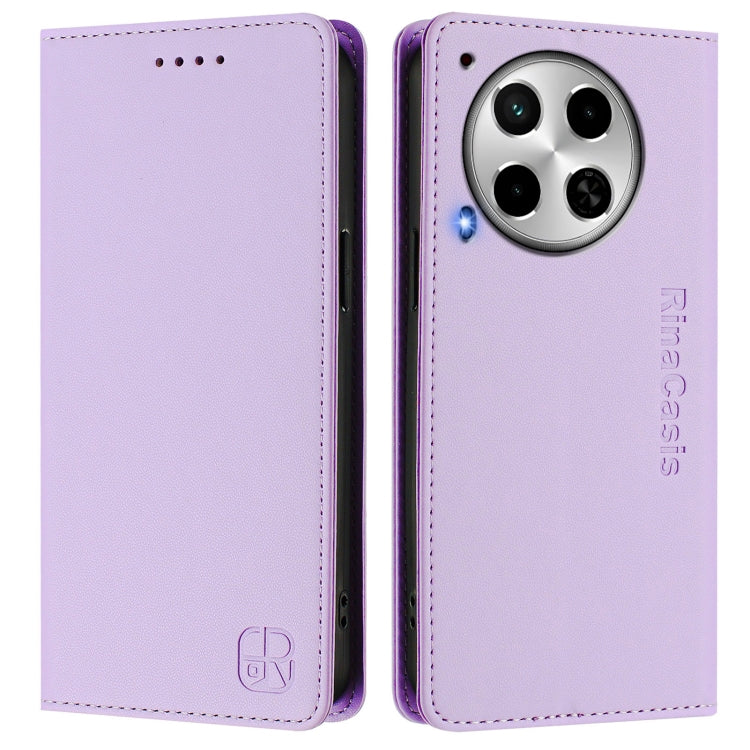 For Tecno Camon 30 4G / 5G RC01 Dual-Folded Magnetic Suction RFID Leather Phone Case