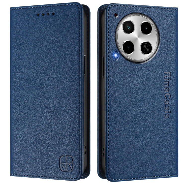 For Tecno Camon 30 4G / 5G RC01 Dual-Folded Magnetic Suction RFID Leather Phone Case