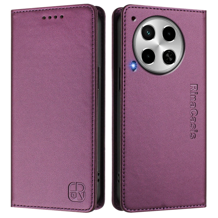 For Tecno Camon 30 4G / 5G RC01 Dual-Folded Magnetic Suction RFID Leather Phone Case