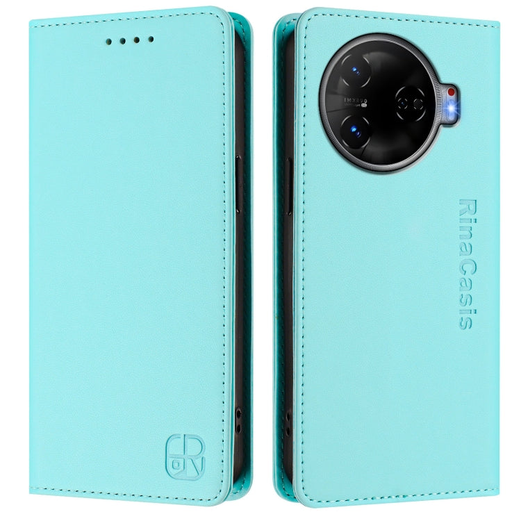 For Tecno Camon 30 Pro 5G RC01 Dual-Folded Magnetic Suction RFID Leather Phone Case