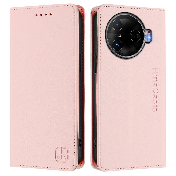 For Tecno Camon 30 Pro 5G RC01 Dual-Folded Magnetic Suction RFID Leather Phone Case
