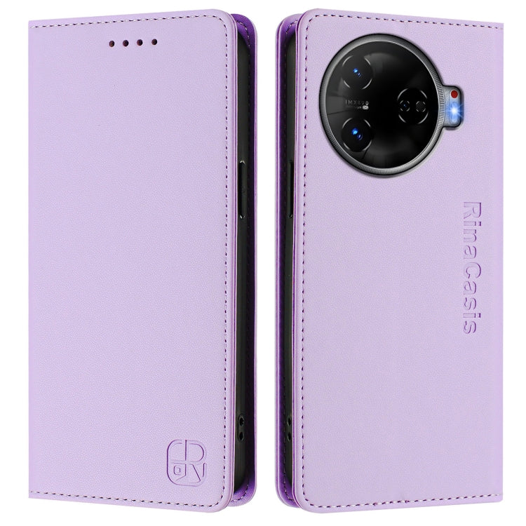For Tecno Camon 30 Pro 5G RC01 Dual-Folded Magnetic Suction RFID Leather Phone Case