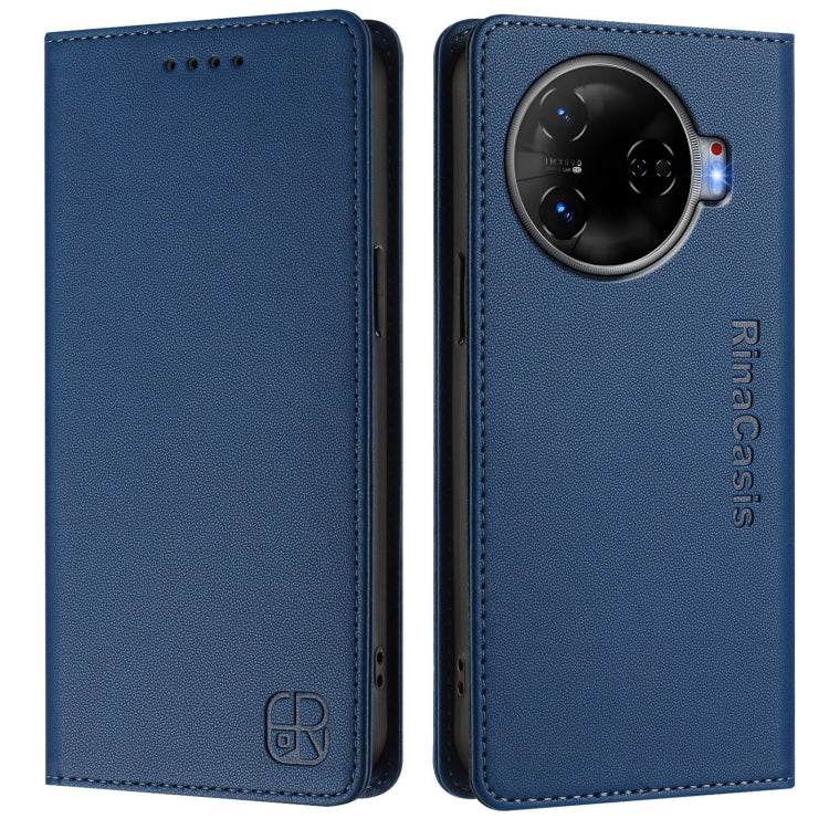 For Tecno Camon 30 Pro 5G RC01 Dual-Folded Magnetic Suction RFID Leather Phone Case