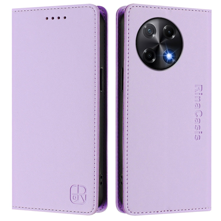 For Tecno Camon 30S / 30S Pro 5G RC01 Dual-Folded Magnetic Suction RFID Leather Phone Case