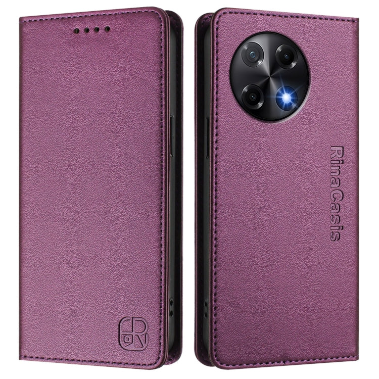 For Tecno Camon 30S / 30S Pro 5G RC01 Dual-Folded Magnetic Suction RFID Leather Phone Case