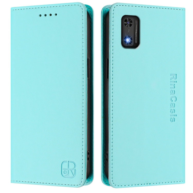 For Tecno Pop 6C / itel A18 RC01 Dual-Folded Magnetic Suction RFID Leather Phone Case