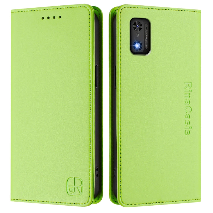 For Tecno Pop 6C / itel A18 RC01 Dual-Folded Magnetic Suction RFID Leather Phone Case
