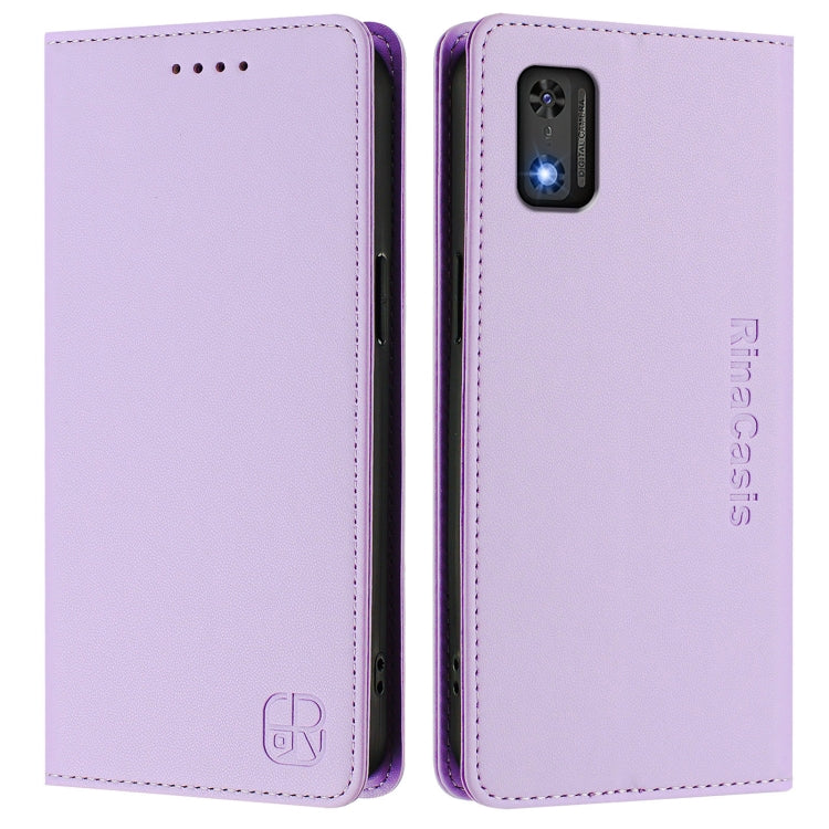For Tecno Pop 6C / itel A18 RC01 Dual-Folded Magnetic Suction RFID Leather Phone Case