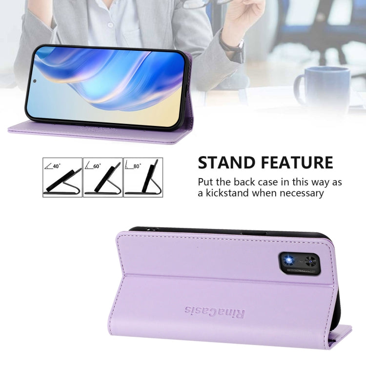 For Tecno Pop 6C / itel A18 RC01 Dual-Folded Magnetic Suction RFID Leather Phone Case