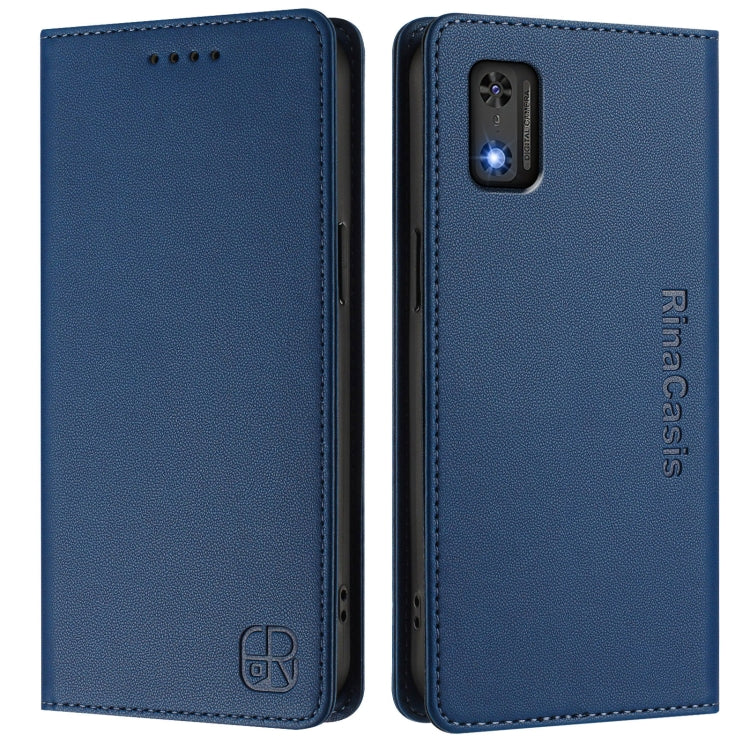 For Tecno Pop 6C / itel A18 RC01 Dual-Folded Magnetic Suction RFID Leather Phone Case