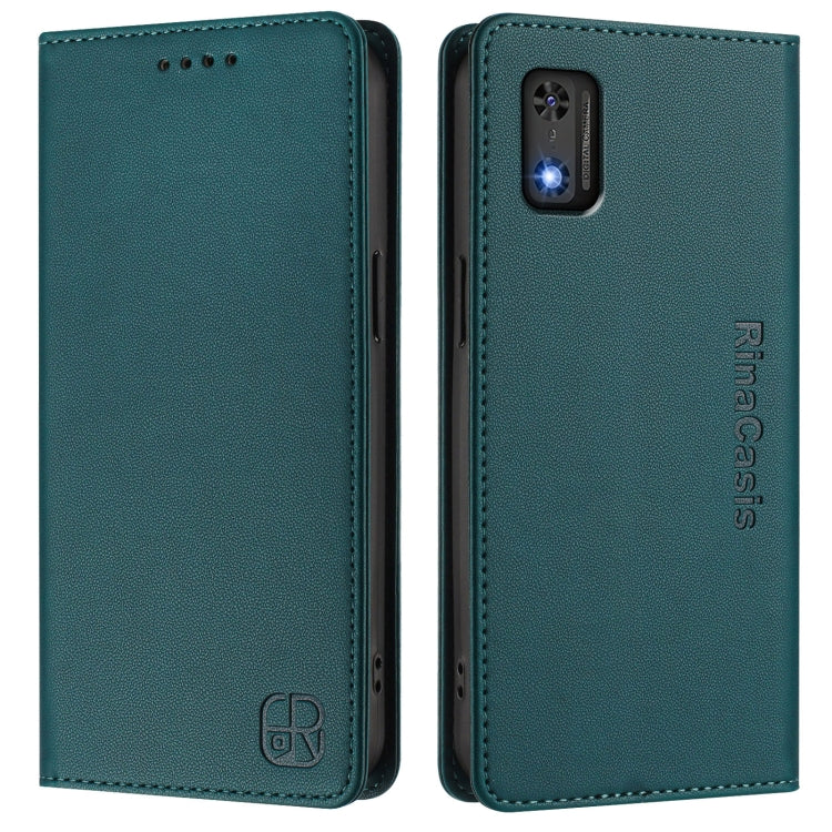 For Tecno Pop 6C / itel A18 RC01 Dual-Folded Magnetic Suction RFID Leather Phone Case