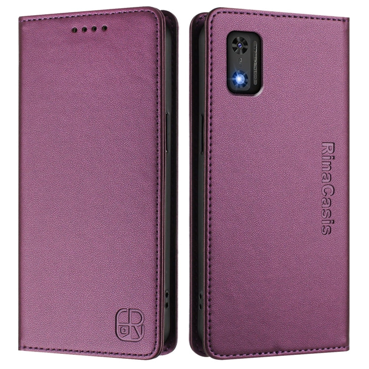 For Tecno Pop 6C / itel A18 RC01 Dual-Folded Magnetic Suction RFID Leather Phone Case