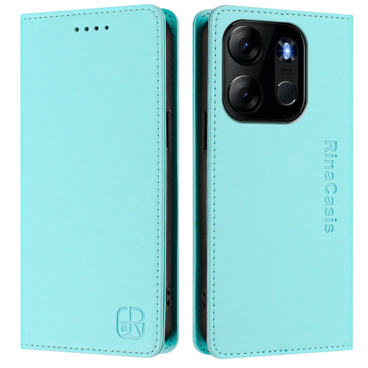 For Tecno Pop 7/ 7 Pro / Spark GO 2023 RC01 Dual-Folded Magnetic Suction RFID Leather Phone Case
