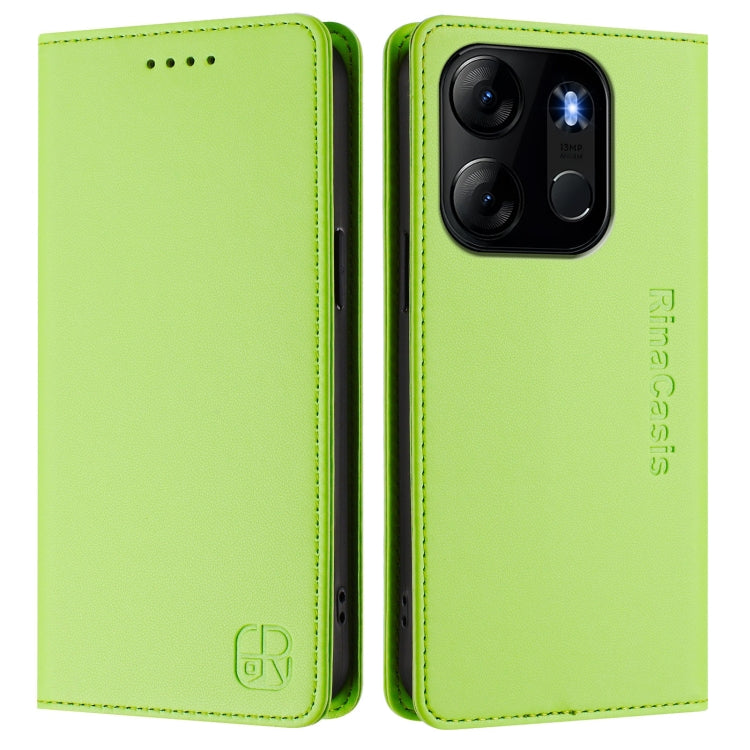 For Tecno Pop 7/ 7 Pro / Spark GO 2023 RC01 Dual-Folded Magnetic Suction RFID Leather Phone Case