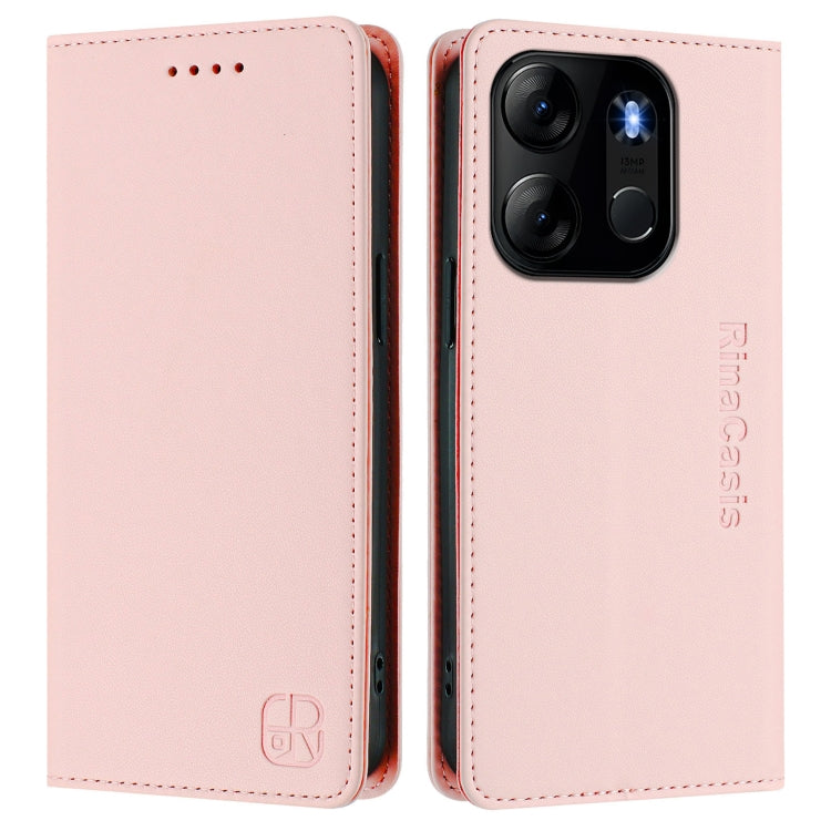 For Tecno Pop 7/ 7 Pro / Spark GO 2023 RC01 Dual-Folded Magnetic Suction RFID Leather Phone Case