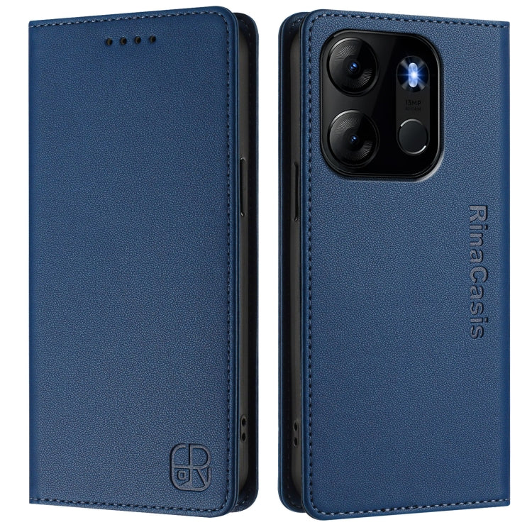For Tecno Pop 7/ 7 Pro / Spark GO 2023 RC01 Dual-Folded Magnetic Suction RFID Leather Phone Case