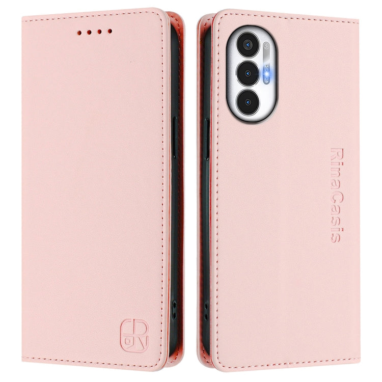 For Tecno Pova 3 RC01 Dual-Folded Magnetic Suction RFID Leather Phone Case