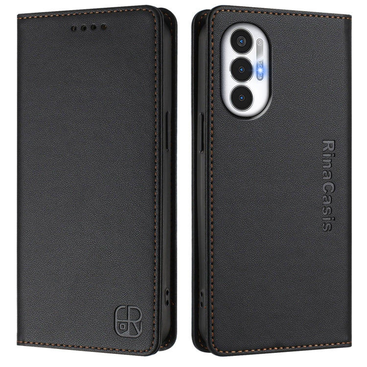 For Tecno Pova 3 RC01 Dual-Folded Magnetic Suction RFID Leather Phone Case
