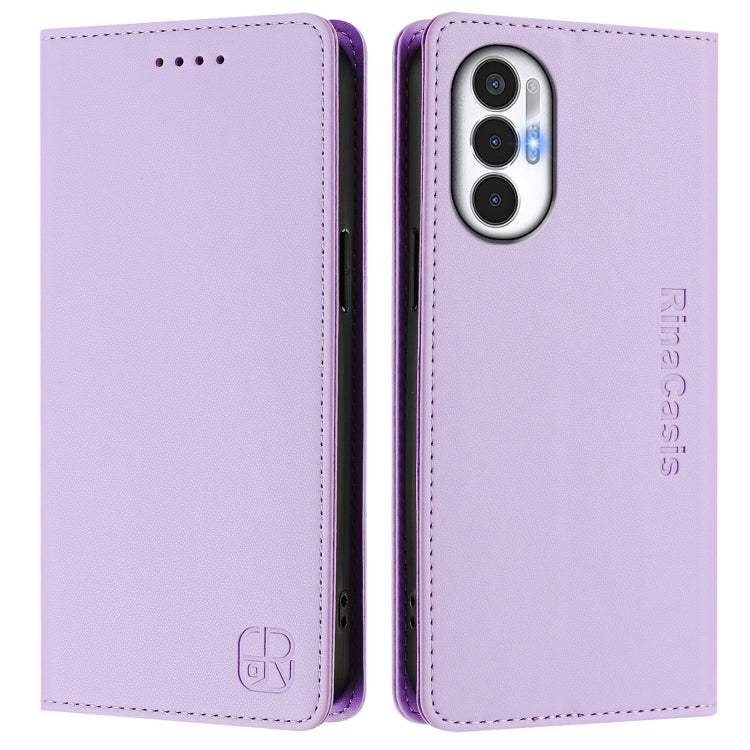 For Tecno Pova 3 RC01 Dual-Folded Magnetic Suction RFID Leather Phone Case