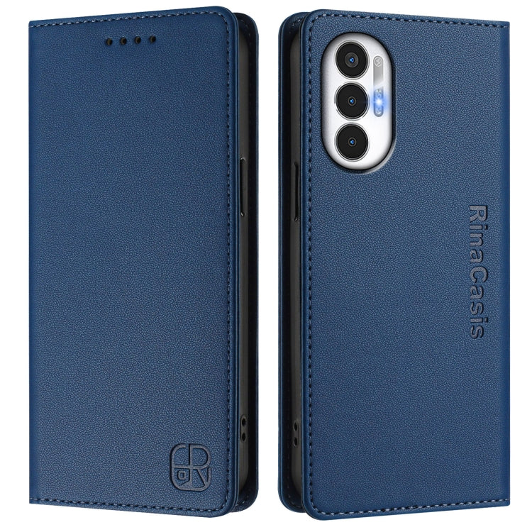For Tecno Pova 3 RC01 Dual-Folded Magnetic Suction RFID Leather Phone Case