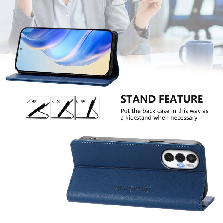 For Tecno Pova 3 RC01 Dual-Folded Magnetic Suction RFID Leather Phone Case