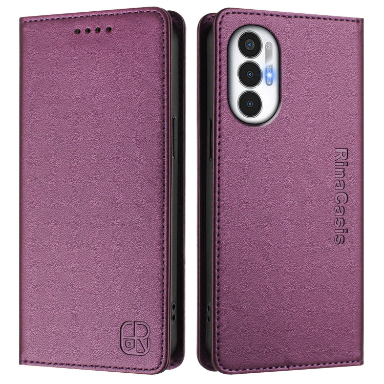 For Tecno Pova 3 RC01 Dual-Folded Magnetic Suction RFID Leather Phone Case