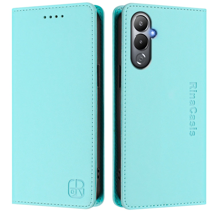 For Tecno Pova 4 RC01 Dual-Folded Magnetic Suction RFID Leather Phone Case