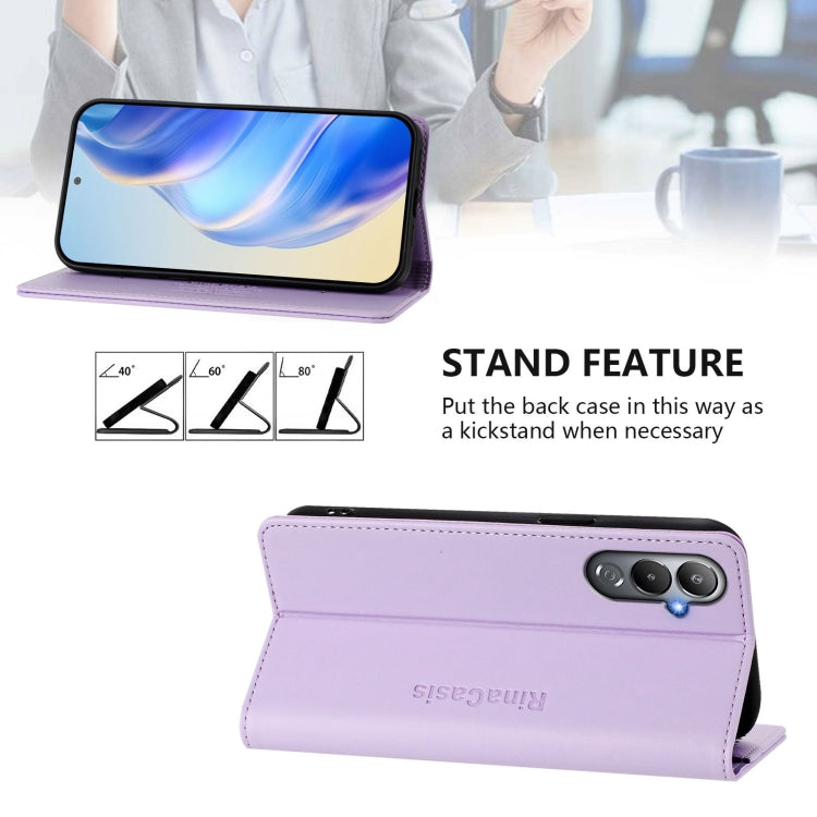 For Tecno Pova 4 RC01 Dual-Folded Magnetic Suction RFID Leather Phone Case