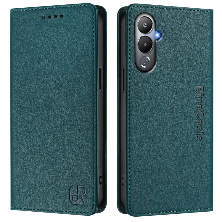 For Tecno Pova 4 RC01 Dual-Folded Magnetic Suction RFID Leather Phone Case