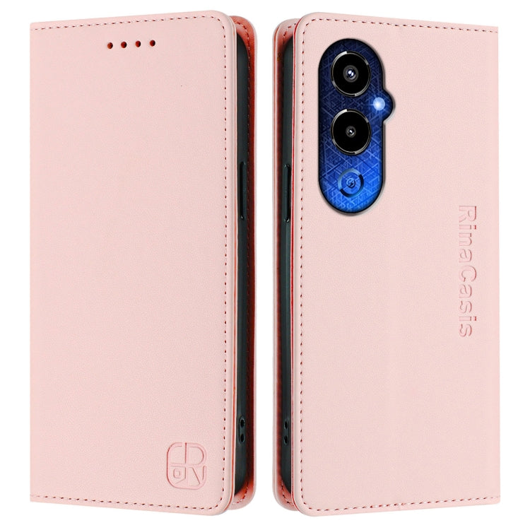 For Tecno Pova 4 Pro 4G RC01 Dual-Folded Magnetic Suction RFID Leather Phone Case