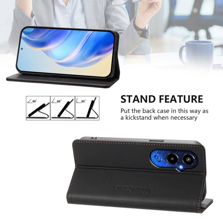 For Tecno Pova 4 Pro 4G RC01 Dual-Folded Magnetic Suction RFID Leather Phone Case