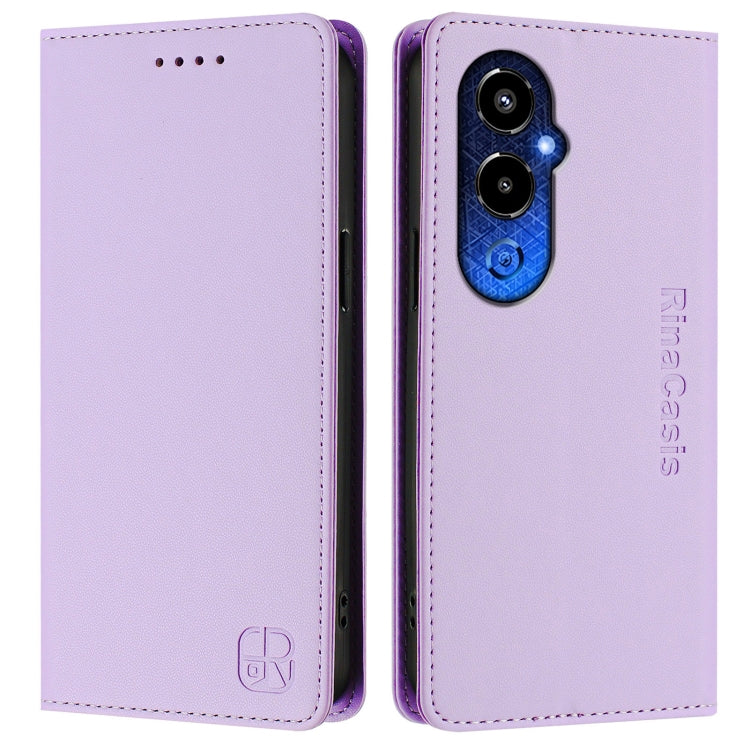 For Tecno Pova 4 Pro 4G RC01 Dual-Folded Magnetic Suction RFID Leather Phone Case