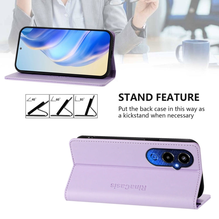 For Tecno Pova 4 Pro 4G RC01 Dual-Folded Magnetic Suction RFID Leather Phone Case